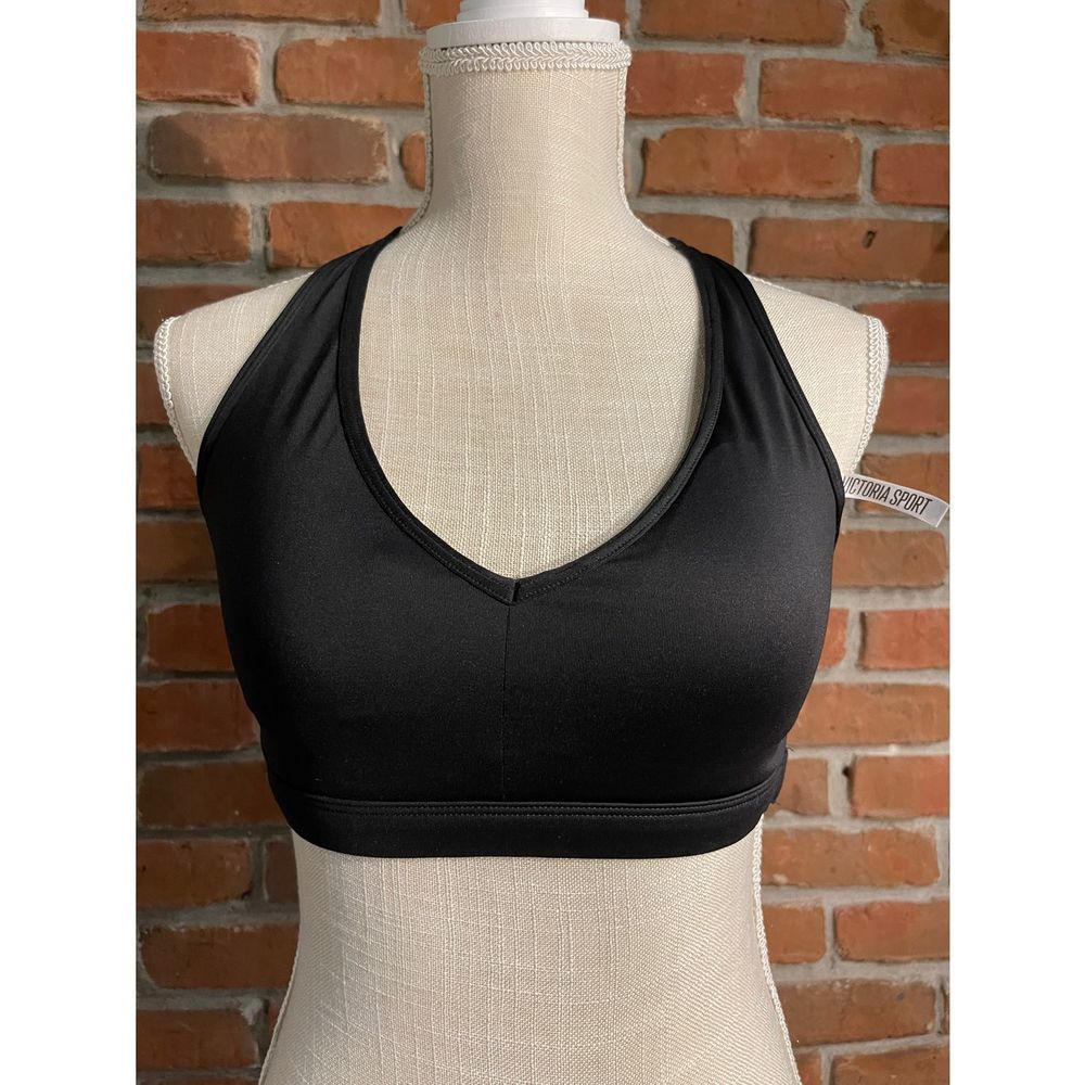 Victoria's Secret VS VICTORIA SPORT Athletic BRA Strappy Back BLACK L Large